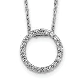 14k White Gold 1/4 carat Lab Grown Diamond VS/SI+ G+ 18 inch Round Pendant Necklace